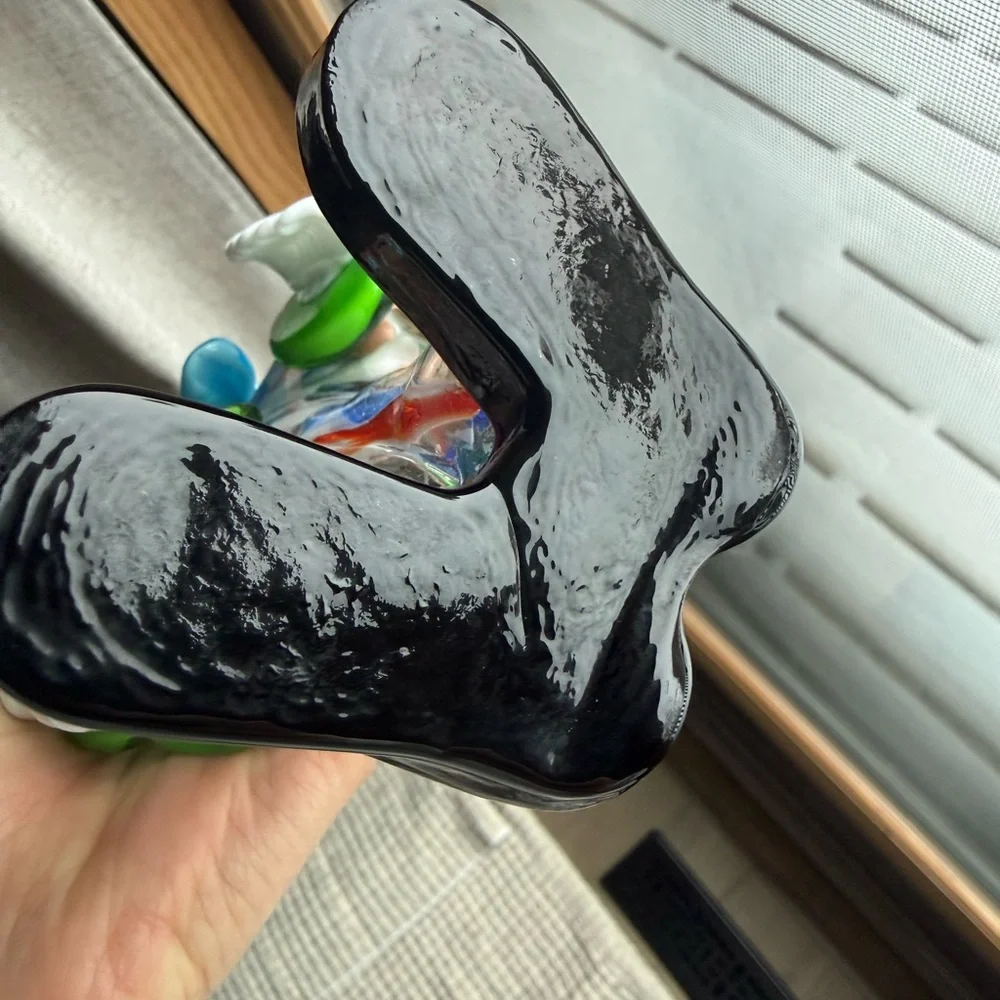 Colorful Hand-Blown Glass Clown Figurine
